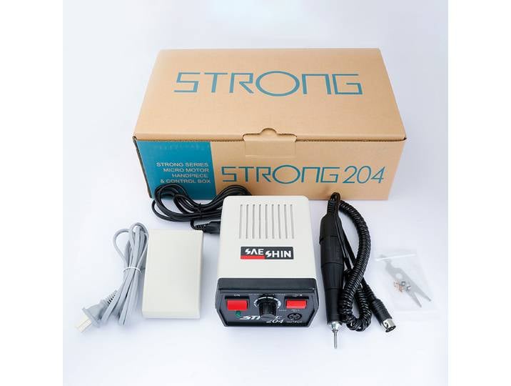 Micromoteur dentaire Saeshin Strong 204+102L, équipement de polissage et de perçage, outil professionnel de soins bucco-dentaires