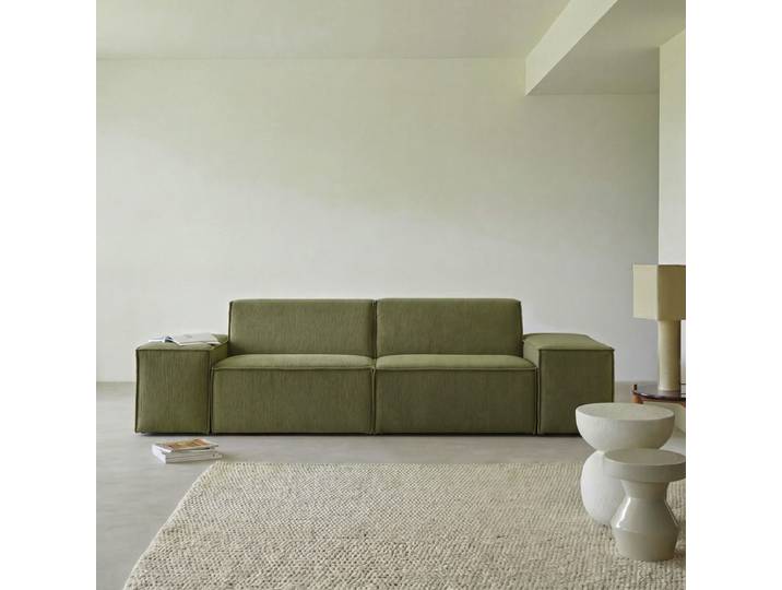 Sofa aus grünem Stoff, 2-Sitzer, mit Armlehnen Dario - Grün - Fabric