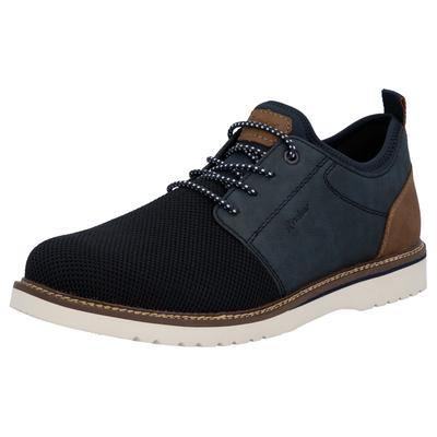 Slip-On Sneaker RIEKER, Herren, Gr. 40, Textil, bunt (nachtblau, braun), Lederimitat, Textil, Schuhe, Slipper, Schlupfschuh, Freizeitschuh mit praktischer Anziehlasche