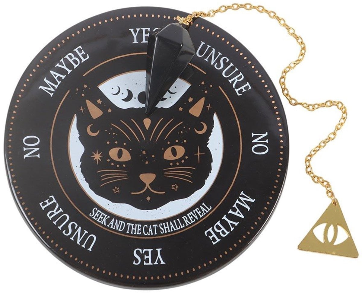 Something Different Black Cat Magick Divination Kit Pendulum Slinger Zwart
