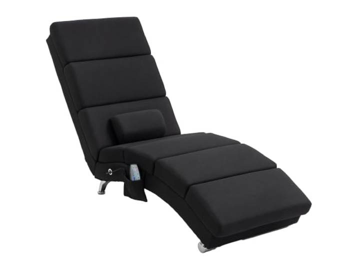 HOMCOM Relaxsessel Elektrisch Fernsehsessel mit Liegefunktion, Schwarz Massagesessel, Massage, Wärmefunktion, Vibration, TV Sessel, Lendenkissen, Seitentasche, Fernbedienung, Leinenoptik