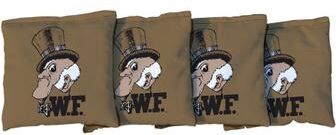 Skip's Garage College Vault Wake Forest Demon Deacons Gold Cornhole Bags