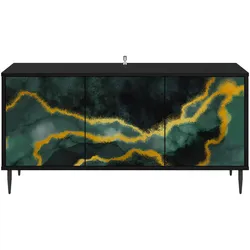 vidaXL, TV Möbel, Padonano (Türkis marmorierte Optik) (33 x 102 x 51 cm)