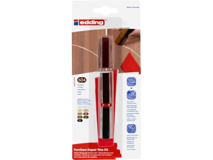 edding 8901 reparatieset voor meubels - mahoniehout - voor het opvullen en repareren van krassen en gaten bij meubels en op andere houten oppervlakken