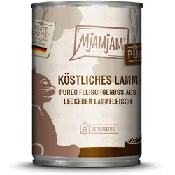 MJAMJAM Purer Fleischgenuss 400g Dose Katzennassfutter 6 x 400 Gramm köstliches Lamm pur