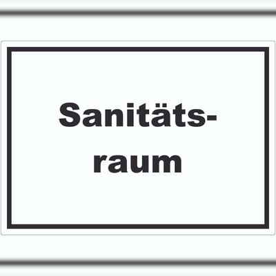 HB-Druck Sanitätsraum Aufkleber mit Text Krankenzimmer waagerecht A5 (148x210mm)