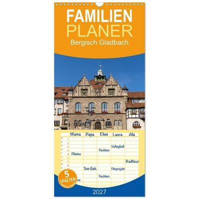 Familienplaner 2027 - Bergisch Gladbach mit 5 Spalten (Wandkalender, 21 x 45 cm) CALVENDO
