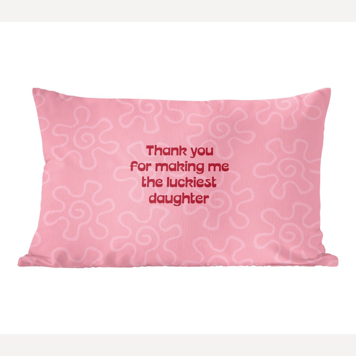 PillowMonkey Sierkussen Rood met Tekst - 50 x 30 cm