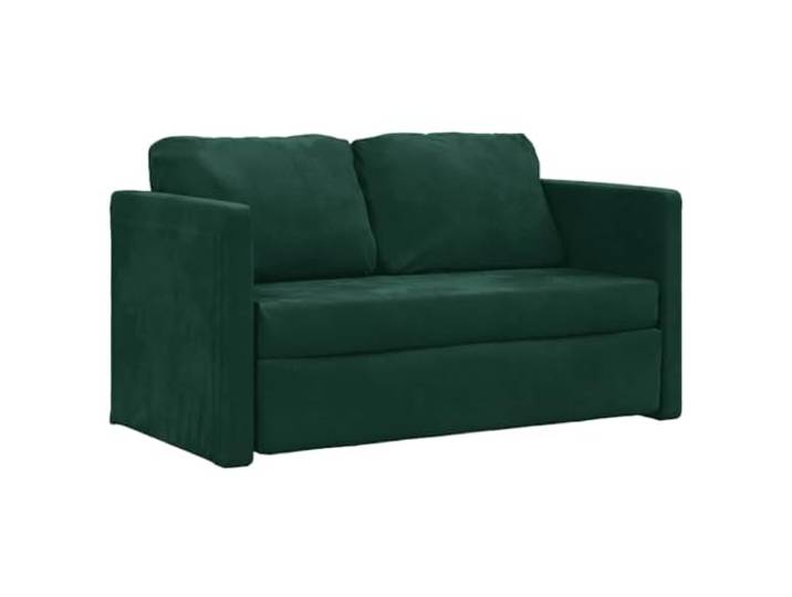GHVBNMF Bodensofa mit Schlaffunktion 2-in-1 Schlafsofa Samt Dunkelgrün Vielseitiges 2-Sitzer Klappsofa aus Samt mit Kissen für Wohnzimmer, Schlafzimmer und Studio. Stabil durch Metallgestell.