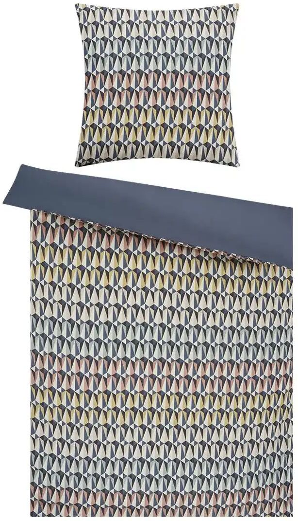 como Satin Wende-Bettwäsche  New Retro ¦ blau ¦ Maße (cm): B: 135