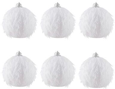 Retailers Go Christmas Ball Ornaments 6pcs 8cm, Red White Hanging Tree Decorations, Holiday New Year Navidad Home Decor 6pcs 11 8cm