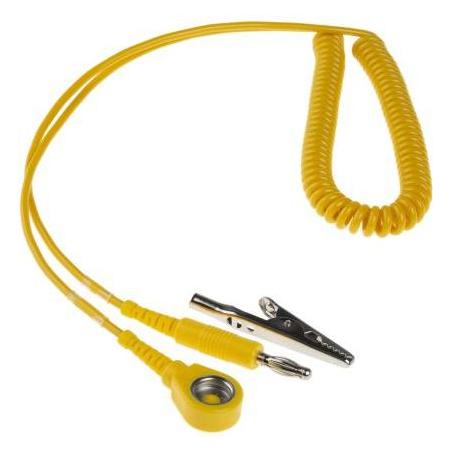 RS PRO Erdungskabel, 10-mm-Buchsenleiste Druckknopf - Bananenstecker/Krokodilklemme Gemäss EN 61340- (Statikschutz) (2736701)