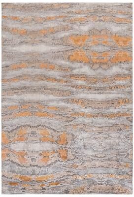 SAFAVIEH Couture Handmade Tibetan Modern & Contemporary Abstract Blue/Silver Viscose Rug