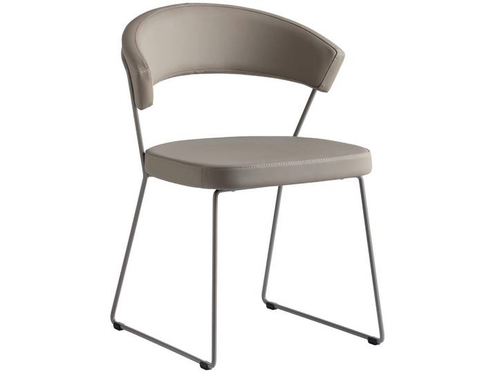 Connubia Stuhl, Greige, Metall, Kufe, 57x75.5x52 cm, Esszimmer, Stühle, Esszimmerstühle