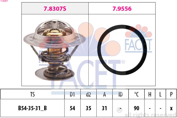 Facet Thermostat, Kühlmittel 78307 Für Volvo Renault