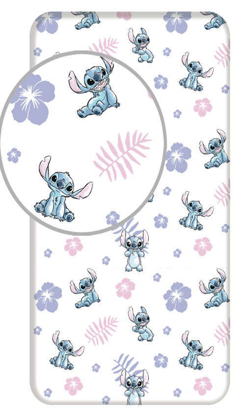 Lilo en Stitch hoeslaken - Stitch en Angel - 90 x 200 cm
