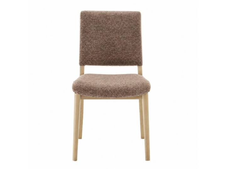 Trendstore Mareke Polsterstuhl mit 4-Fuß Gestell aus Wildeiche - Etna orangebraun Bequem gepolstert, skandinavisches Design, in verschiedenen Bezugsfarben Modern, Natur, Skandinavisch