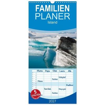 Familienplaner 2027 - Island mit 5 Spalten (Wandkalender, 21 x 45 cm) CALVENDO