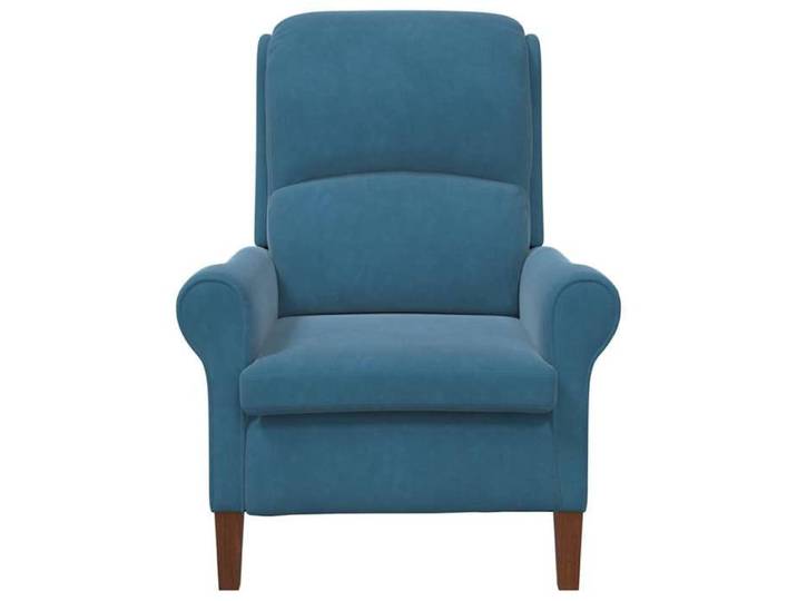 Confortable Fauteuil simple pour salon bureau chaise relax Bleu Velours__27824