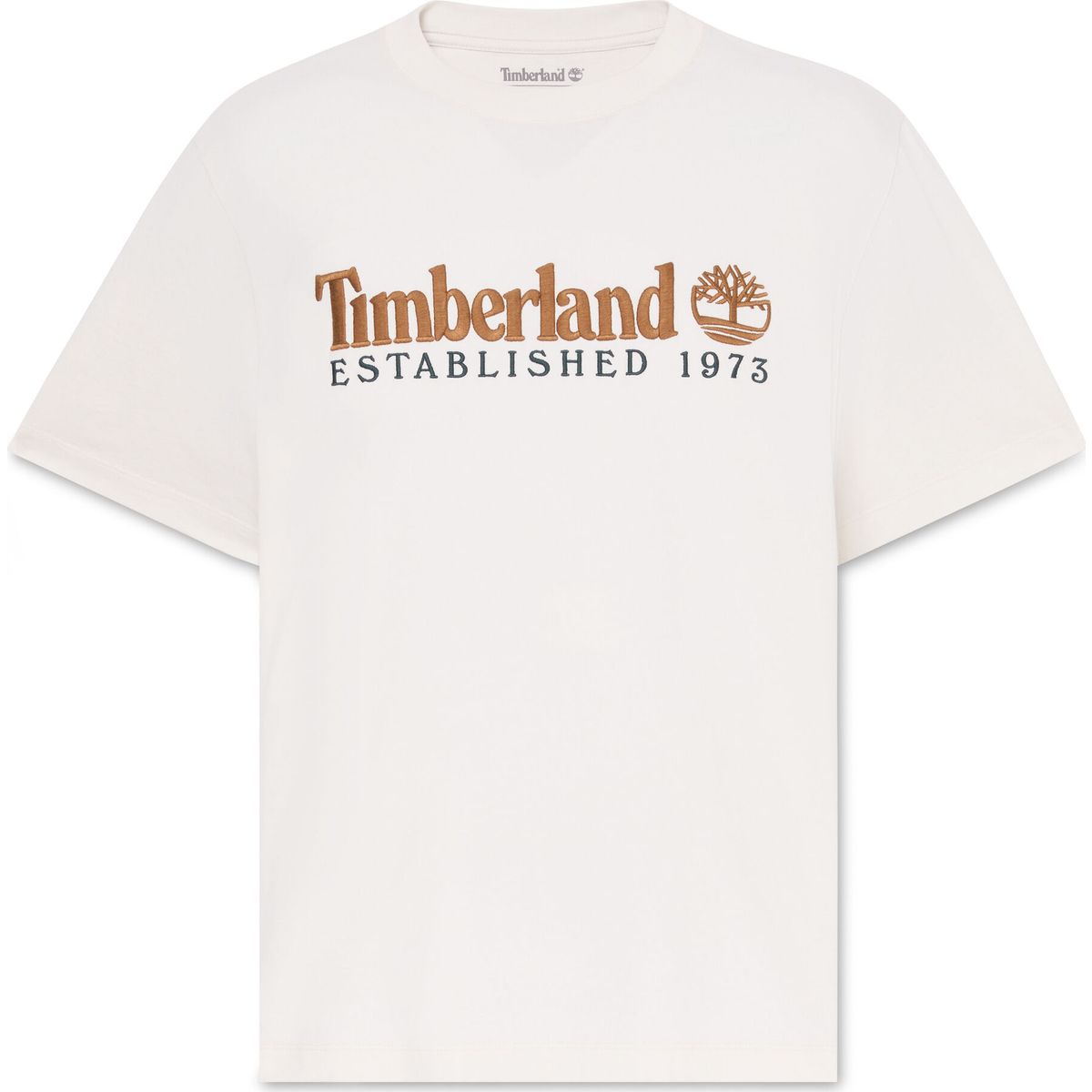 Timberland Mens Short Sleeve Embroidered Tee vintage white S TBC0YHBRCM91-S