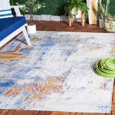 SAFAVIEH Barbados Jeyarani Modern Abstract Waterproof Patio Backyard Rug