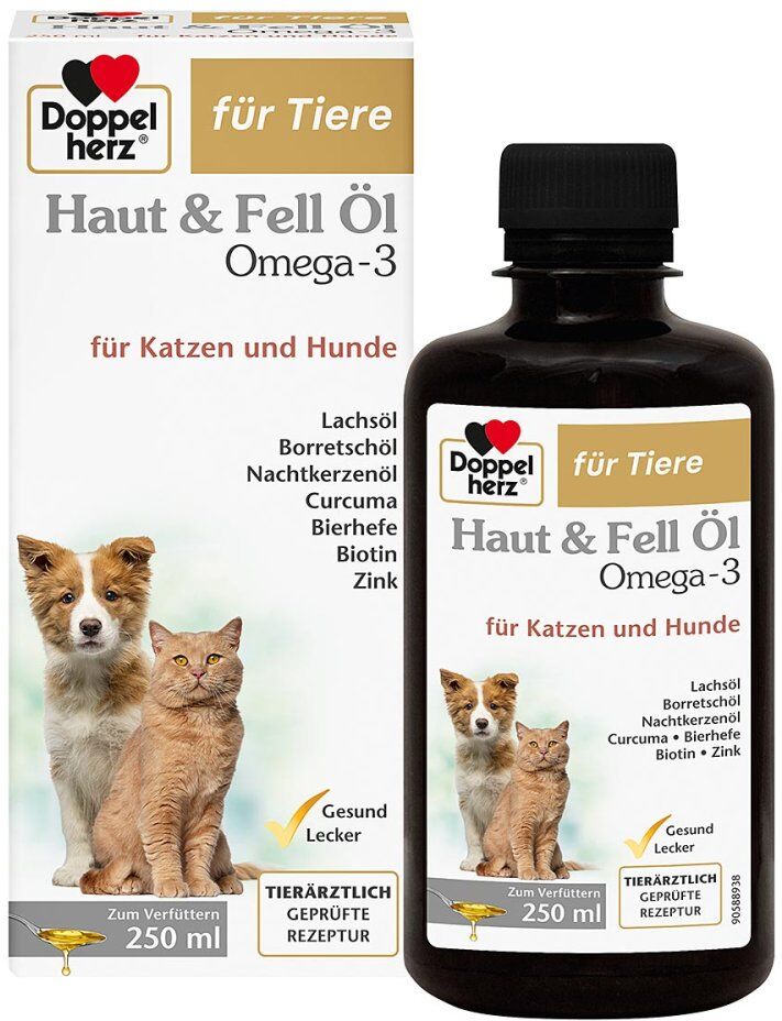 Doppelherz für Tiere Haut & Fell Öl Omega-3 für Katzen und Hunde