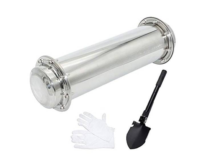 ZBMZB Großer 49,5 cm Edelstahl-Zeitkapsel, wasserdichter Behälter/Aufbewahrungsbehälter