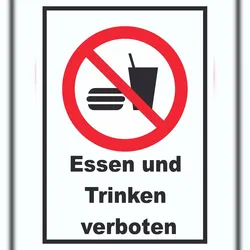 HB-Druck Essen und Trinken verboten 2 Schild A2 Rückseite selbstklebend
