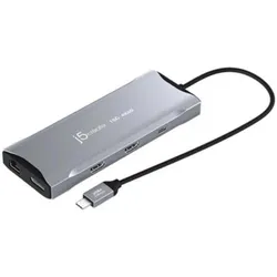 j5Create JCD397 (USB-C, 3 Ports), Dockingstation + USB Hub, Grau