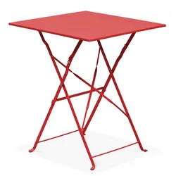Oviala Business Bistro-Klapptisch Gartentisch aus rotem Stahl - Oviala
