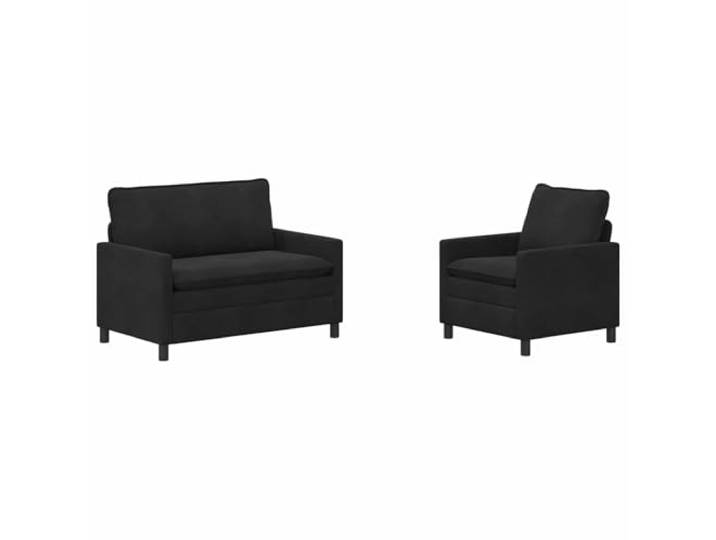 Favemtsl Sofa Set 2-Teilig Couch Garnitur Samt Polstersofa Schwarz Moderne Samt Couchgarnitur 2er und 1er Set mit Metallrahmen für flexibles Wohnzimmer und stilvollen Gästebereich.