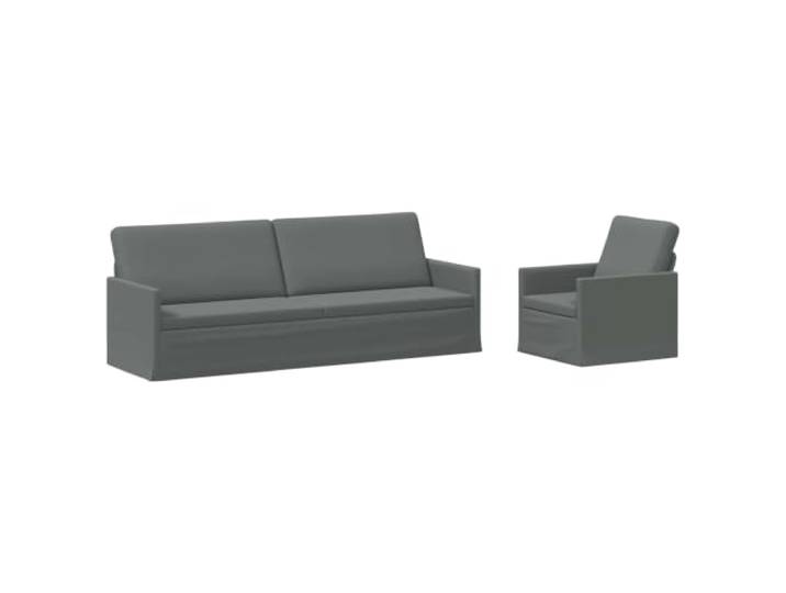 vidaXL Sofa-Set 2 pcs Dunkelgrau Stoff