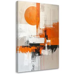 WANDBILD, Beige und orange Boho Stil Abstrakt