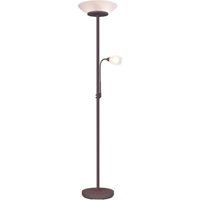 REALITY LEUCHTEN Deckenfluter "Gerry", braun (rostbraun), 2, Ø 34cm H: 180cm, 1 Stk., Leuchten, Schalter,Getrennt schaltbar,Flexibel, Leuchtmittel tauschbar, Deckenfluter