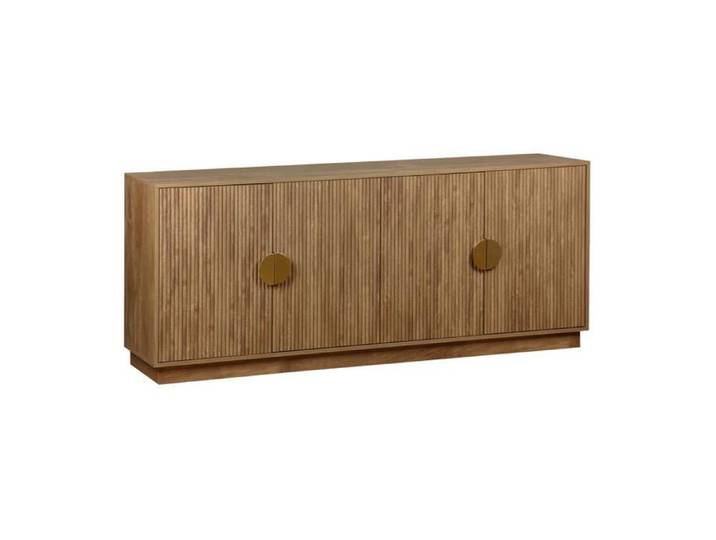 sweeek - Buffet exotique décor bois de manguier rainuré 4 portes 180cm CELIAN