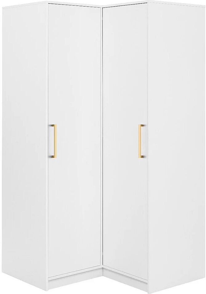 Vente-unique Armoire d'angle 2 portes - L115 cm - Blanc - LIZANDRO