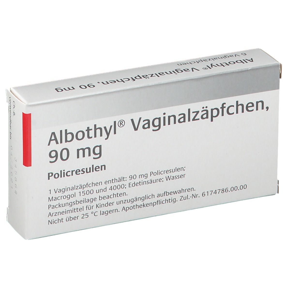 Albothyl Vaginalzäpfchen 90 mg 6 St Vaginalsuppositorien