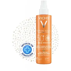 Vichy Capital Soleil Cell Protect Spray LSF 50+, Sonnenschutz mit Hyaluronsäure 200 ml