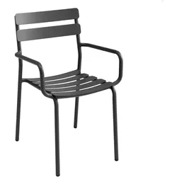 Oviala Business Terrassensessel aus schwarzem Aluminium
