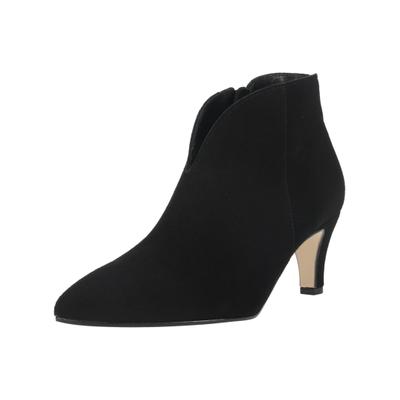 Ankleboots GABOR "Gabor Stiefelette Veloursleder", Damen, Gr. 37,5, schwarz, Veloursleder, Schuhe Ankleboots