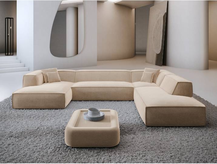 Wohnlandschaft Liranda Lounge U-Form aus Stoff