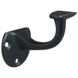DENI Handlaufträger Gusseisen schwarz lack.D.Wandplatte 53mm gewölbte Auflage - 5202 0000 20