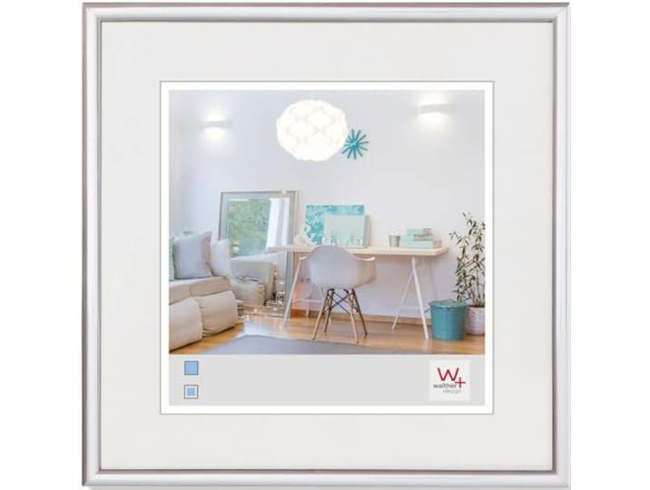 walther design Cadre Photo Argent 20 x 20 cm Nouveau Lifestyle Cadre en Plastique KV220S