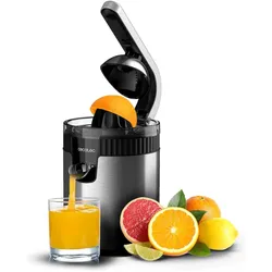 Cecotec Xqueeze Retrojuice 600 Steel, Entsafter, Schwarz, Silber