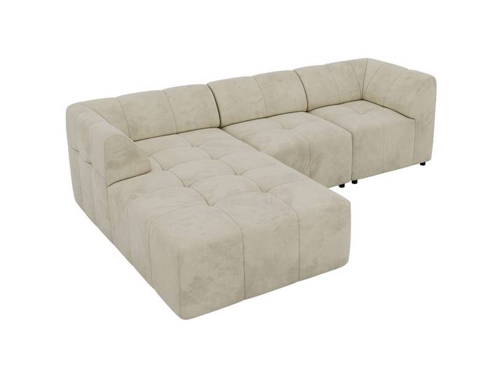 ECKSOFA VORITA L 3M - Beige Velvet - Links Seite