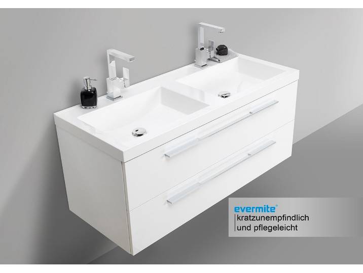 Badmöbel Set Doppelwaschtisch 120 cm Evermite mit Unterschrank, Intarbad