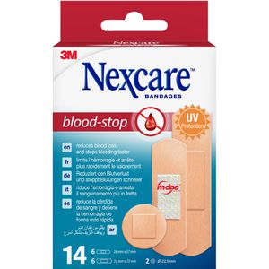 Nexcare Pflaster 3M Blood-Stop Spots, 14 Strips, elastisch, atmungsaktiv, 3 Größen