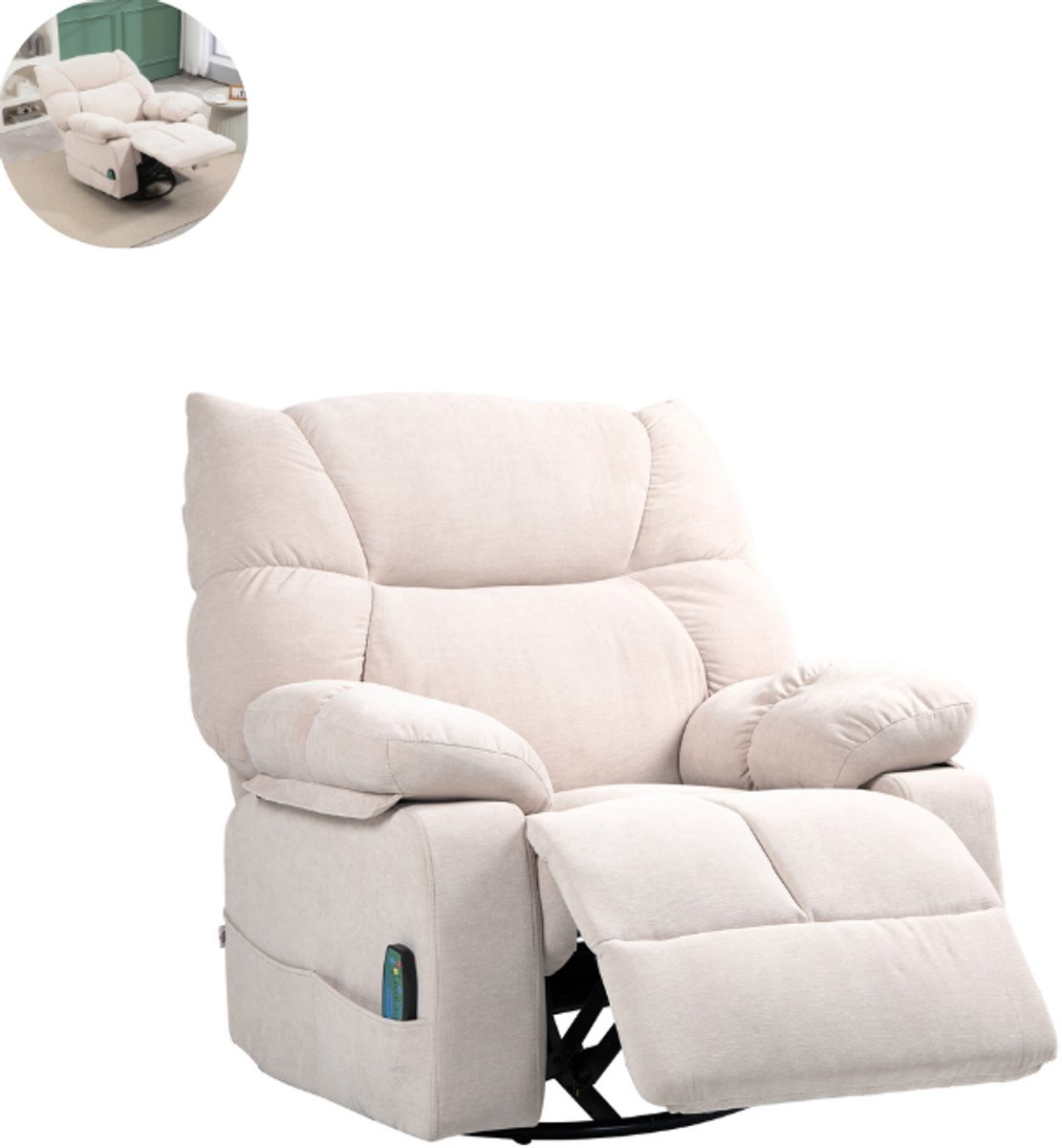 GranMaison Elektrische Relaxfauteuil met Armleuningen - Beige