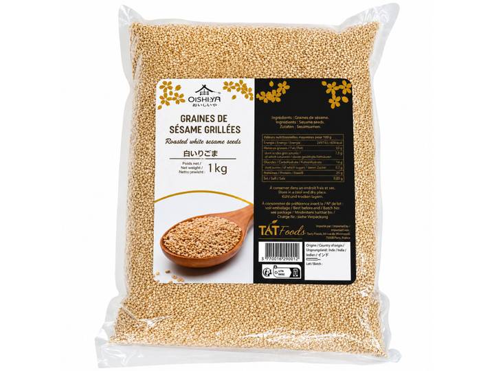 Oishiya Graines de sésame blanc grillées - 1 kg