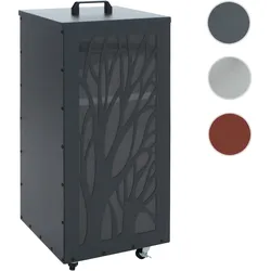 Pelletbehälter HWC-Q30 Bäume, Pelletbox Aufbewahrungsbox für z.B. Tierfutter, Rollen Füße 86x36x36cm ~ anthrazit